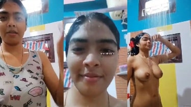 आपके सामने कपड़े उतारकर शॉवर में नंगी नहाती चुलबुली इंडियन गर्ल