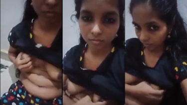 तमिल लड़की ने बनाया अपने बूब्स दबाने का सेल्फी वीडियो