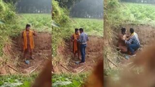 खेत मे बॉयफ्रेंड संघ रोमन्स करती लड़की का छुपके से बनाया वीडियो