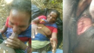 तमिल बूढ़ी मजदूर ऑन्टी को जंगल मे लंड को चूसा देखि उसकी चुत
