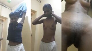 स्लिम तमिल गर्लफ्रेंड ने बनाया अपना न्यूड वीडियो