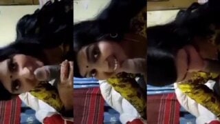 क्यूट स्माइल वाली ब्यूटीफुल भाभी चूस रही है बडा लंड