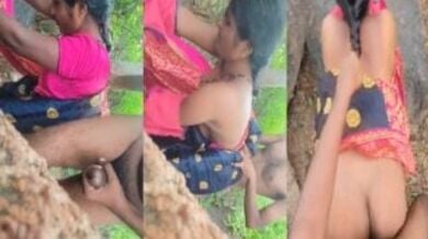 जंगल मे विलेज यंग आंटी को घोड़ी बनाके चोदा