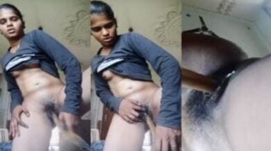 गाँव की लड़की ने लकड़ी से चुत चोद चुत का मलाई निकाली