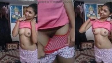 टॉप उठाकर चुचियां तो बॉक्सर पेंटी सरकाकर चूत दिखाती गर्लफ्रेंड