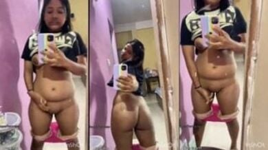 आईफोन वाली लड़की ने बनाया न्यूड मिरर सेल्फी वीडियो