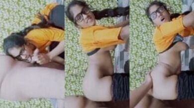 सेक्सी चश्मिश लड़की को डॉगी पोज़ मे चोदा
