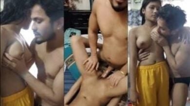 मासूम गर्लफ्रेंड के खूबसूरत चुचिया चुसकर मारा उसकी चूत में लंड का झटका