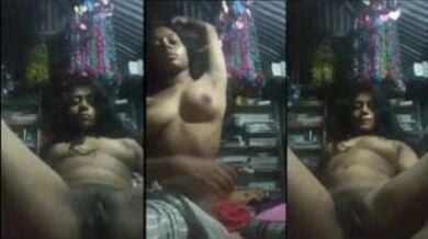 चुदास मिटाने के लिए चूत सहलाती गरीब लड़की