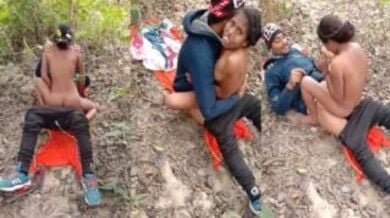 जंगल मे चुदाई करती रंडी पकड़ी गई