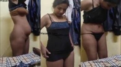 चुदाई के लिए बीवी को पहनाई ब्लैक सेक्सी लॉन्जरी