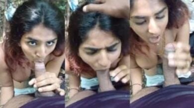 बॉयफ्रेंड का लंड चूसने के लिये जंगल मे गई लड़की