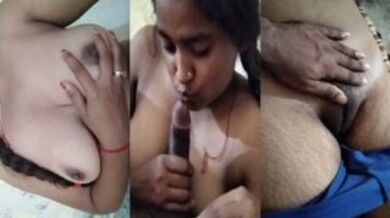 अपने बडे बूब्स दिखाने के बाद लड़की चूसने लगी अपने लवर का लंड