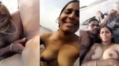 गाँव की नदी में नंगई करते पति पत्नी