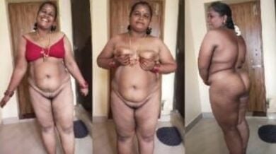 साउथ की मल्लू ऑन्टी अपने लवर के आगे नंगी हो रही है