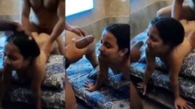 थ्रीसम चुदाई में दो लड़कों ने लड़की के मुंह पर झाडा लंड