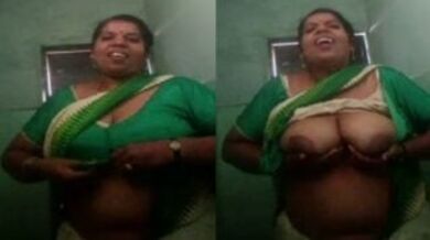 साउथ इंडियन मोटी ऑन्टी ने दिखाई अपने बडे बूब्स