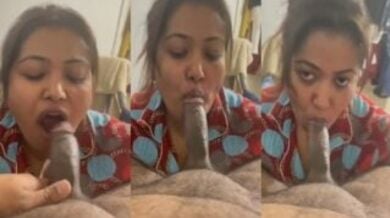 हॉट लड़की ने चाटके चूसा अपने बॉयफ्रेंड का लंड