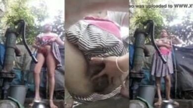 खूबसूरत देहाती लड़की ने खुले बाथरूम में बनाया नंगा वीडियो