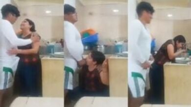 नौकरानी को किचन मे लंड चूसाके वीर्य पिलाया