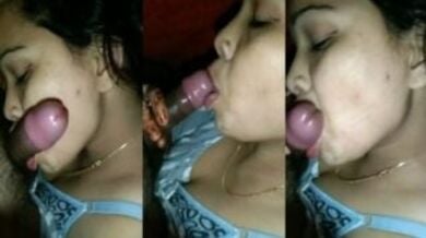 सेक्सी लड़की बॉयफ्रेंड को ब्लोजॉब दे रही है