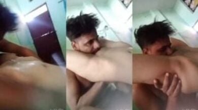 दुबली पतली गर्लफ्रेंड की गांड हथेली से उठाकर चाटी उसकी चूत