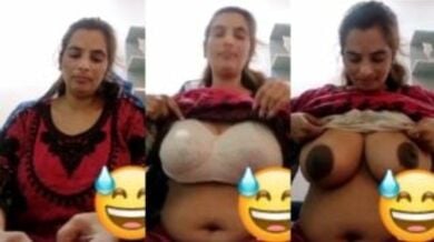 पपीते जैसे बडे लटके हुए बूब्स को दिखाती हुई पाकिस्तानी भाभी
