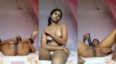 इंडियन लड़की ने किया काले डिल्डो से हस्तमैथुन