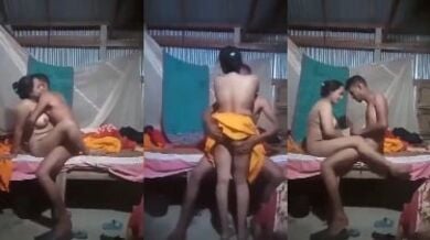 पहली बार शर्माते हुए सेक्स का अनुभव ले रहे गरीब लवर्स