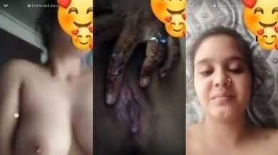 मेहंदी वाले हाथों से अपनी चूत खोलकर दिखाती मंगेतर