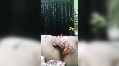 दो गाजर से चूत और गांड मसलती प्यासी विधवा भाभी
