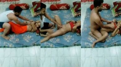 बीवी की सलवार उतारकर पति ने फर्श पर गद्दा डालकर किया सेक्स