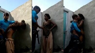 देहाती प्रेमी जोड़े ने चोरी-छिपे की खड़े-खड़े चुदाई