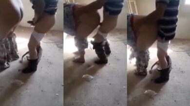 आगे झुकी बड़ी गांड वाली आंटी की बंजर मकान में की चुदाई