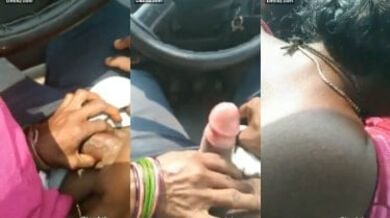 देहाती औरत ने कार में चूसा शहरी बाबू का लंड