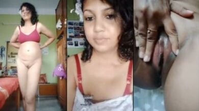 क्यूट लड़की ने मम्मा की साड़ी, ब्रा-पैंटी पहनकर दिखाई अपनी वर्जिन चूत