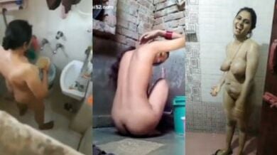 तीन इंडियन शादीशुदा औरतों का नहाने वाला कंपाइलेशन पोर्न वीडियो