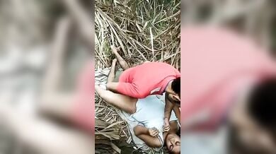 खेत में बड़े आराम से लफंगों को चोदने दे रही लड़की