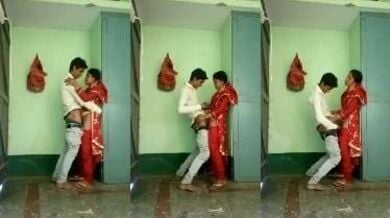 लड़के ने खड़े-खड़े चोदी लाल सलवार सूट पहनी पड़ोसी भाभी