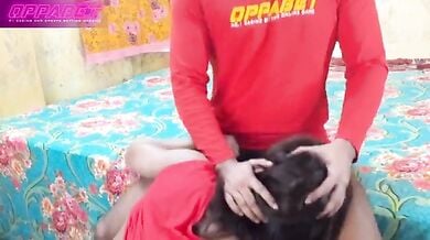 गर्लफ्रेंड का सर पकड़कर बॉयफ्रेंड ने उसका मुंह चोद डाला!