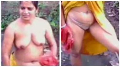 नदी किनारे नहाकर कपड़े बदलती खूबसूरत शहरी भाभी को चुपके से फिल्माया