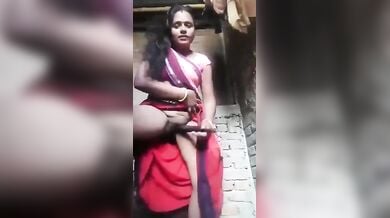 साड़ी उठाकर बुर में बेलन घुसाती भोजपुरिया भौजी
