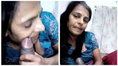 लंड के टोपे से चेहरे की मसाज करती अधेड़ उम्र आंटी