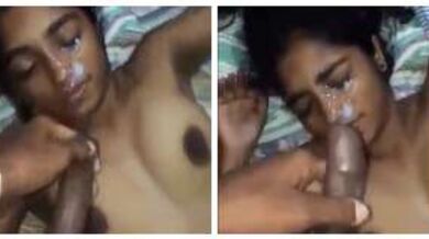 गर्लफ्रेंड के चेहरे पर माल गिराया