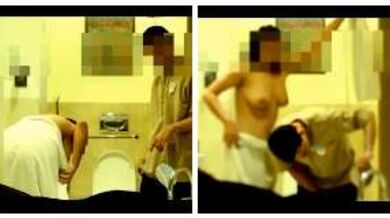 प्लंबर के सामने टॉवल गिराती रिच लेडी