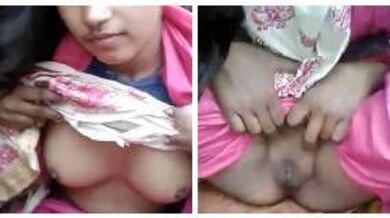 अपने गोरे बूब्स और चूत दिखाती लड़की