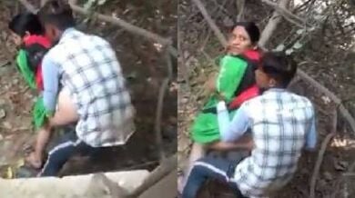 झाड़ियों में चुद्वाती हुई देसी रंडी ...