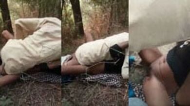 दो दोस्तों ने पतली रंडी को जंगल में चोदा