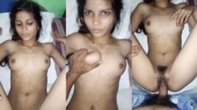 स्लिम क्यूट सेक्सी गर्ल की हेयरी चुत को चोदा