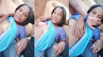 क्यूट देहाती भाभी का आउटडोर फन